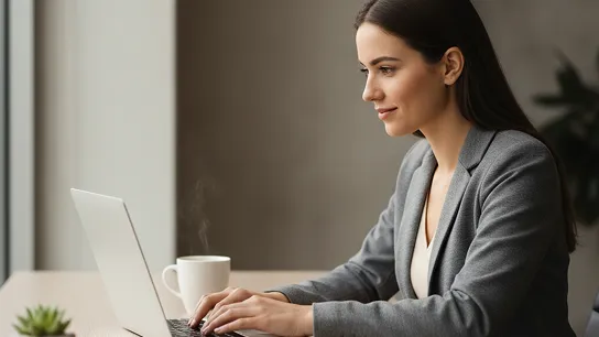 Mujer aspirante llenando solicitud de admisión